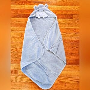 Carter's Blue Hippo Hooded Baby Towel